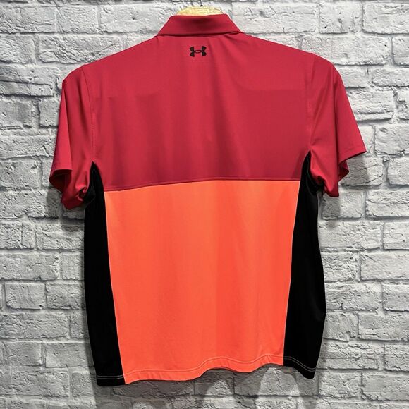 Under Armour Men Performance Blocked Golf Polo Shirt UPF40‎ Ref Orange Size 2XL - Picture 3 of 7